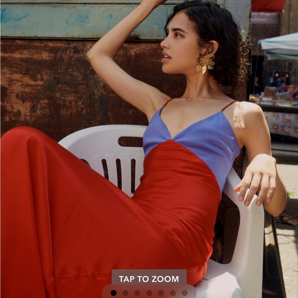 Rat & Boa Red and Blue Maxi Dress